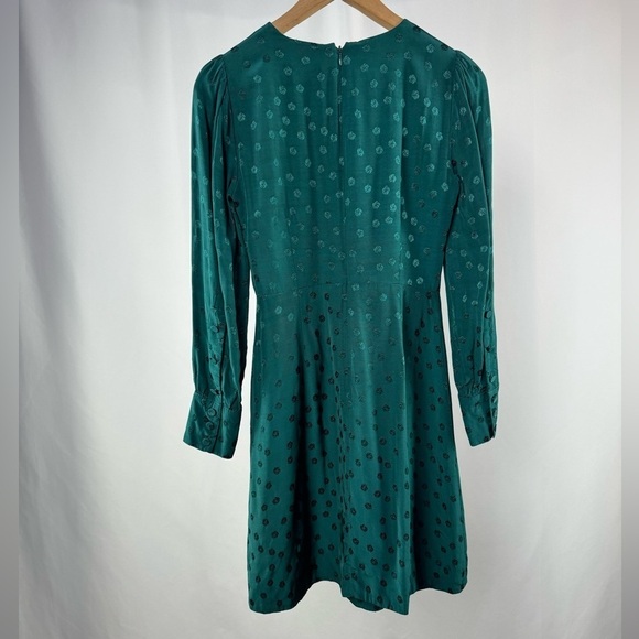 J. Crew Jacquard Floral Dot Shift Dress in Teal Size 00 - Picture 9 of 10